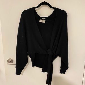 LF black wrap sweater